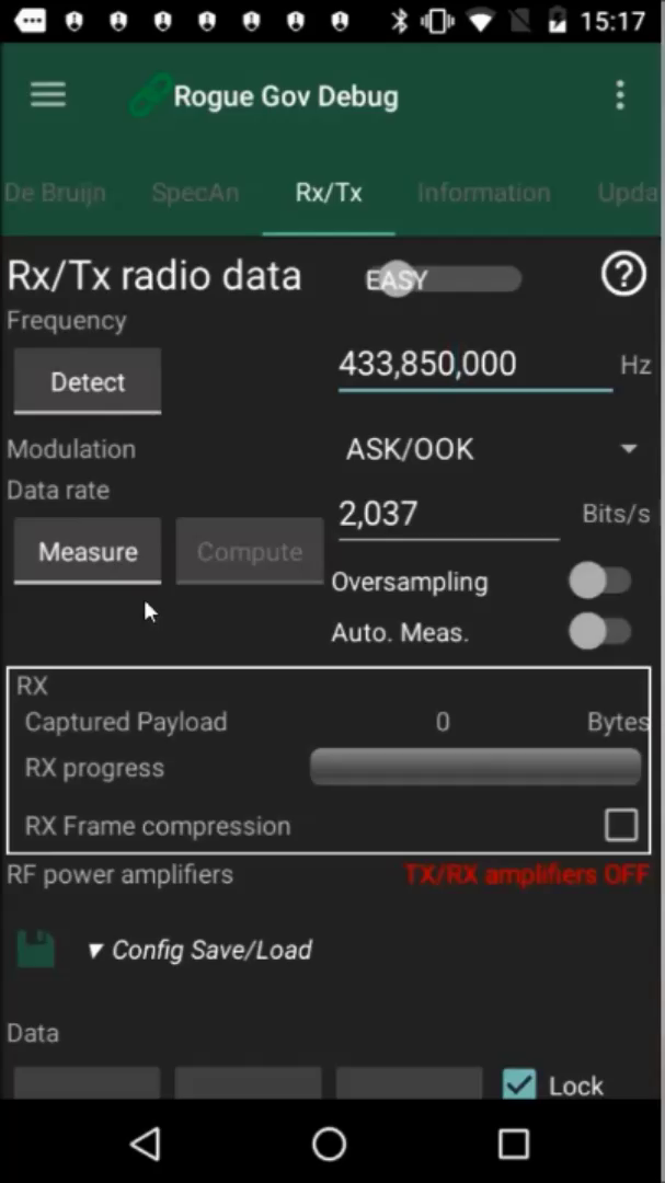 PandwaRF Rogue data rate measurement